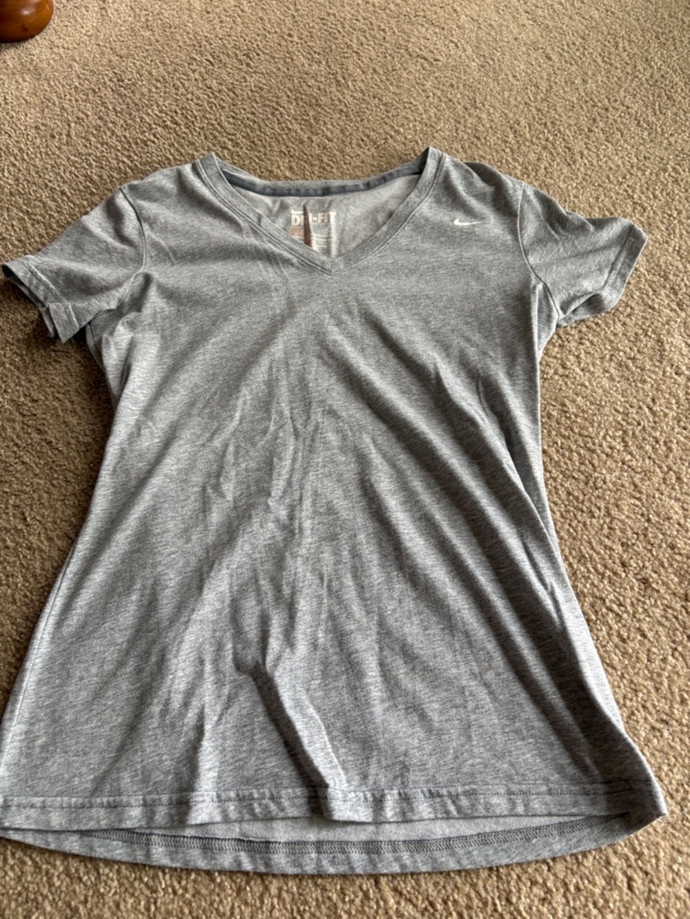 Nike Gray V-Neck Performance Tee